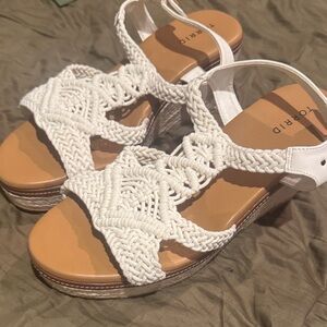 Torrid White Braided Sandals 11.5 Wide